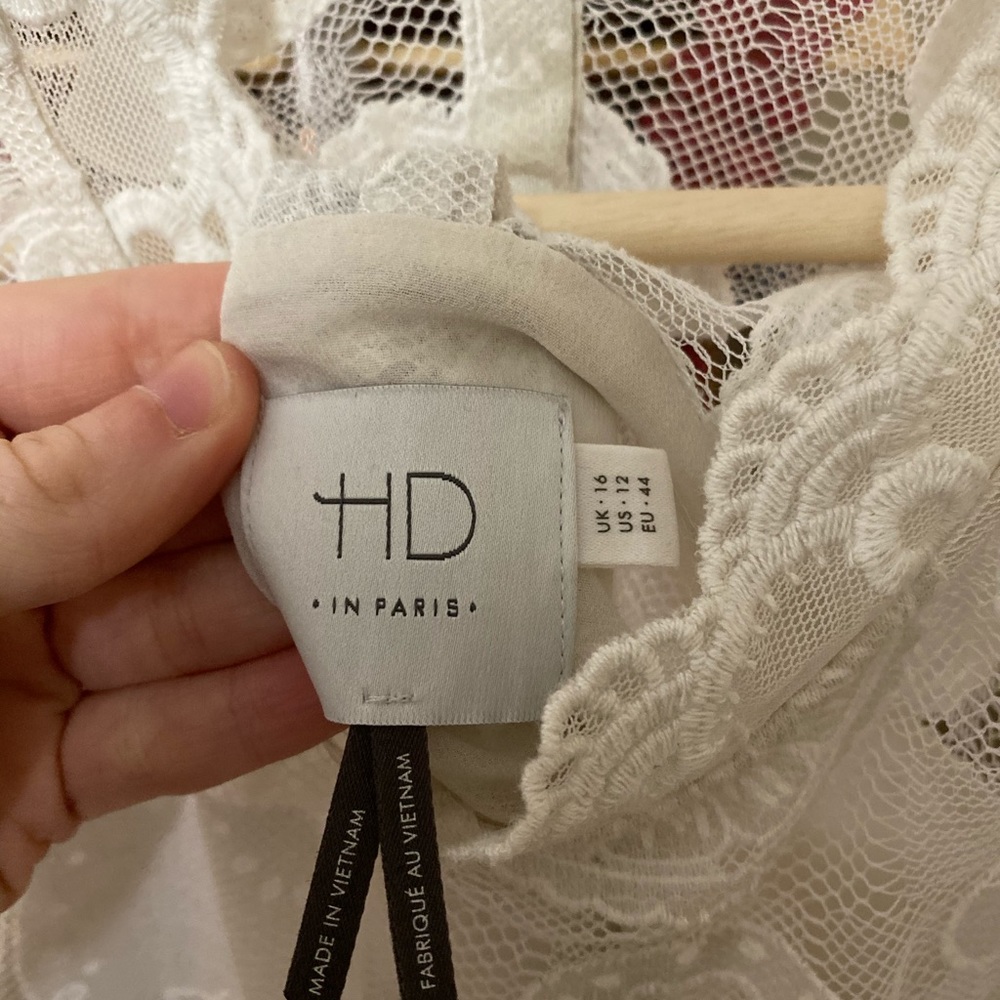 Anthropologie HD in Paris Lemon Lace Top - Picture 8 of 8